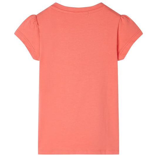 Vidaxl kindershirt met kapmouwen 116 koraalkleurig