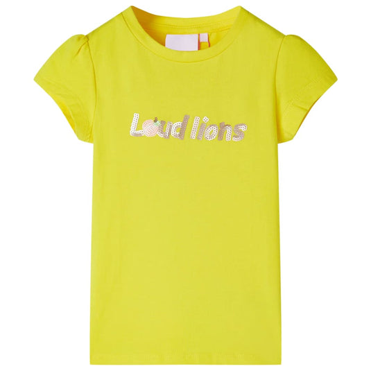 VidaXL Kindershirt met kapmouwen 116 felgeel