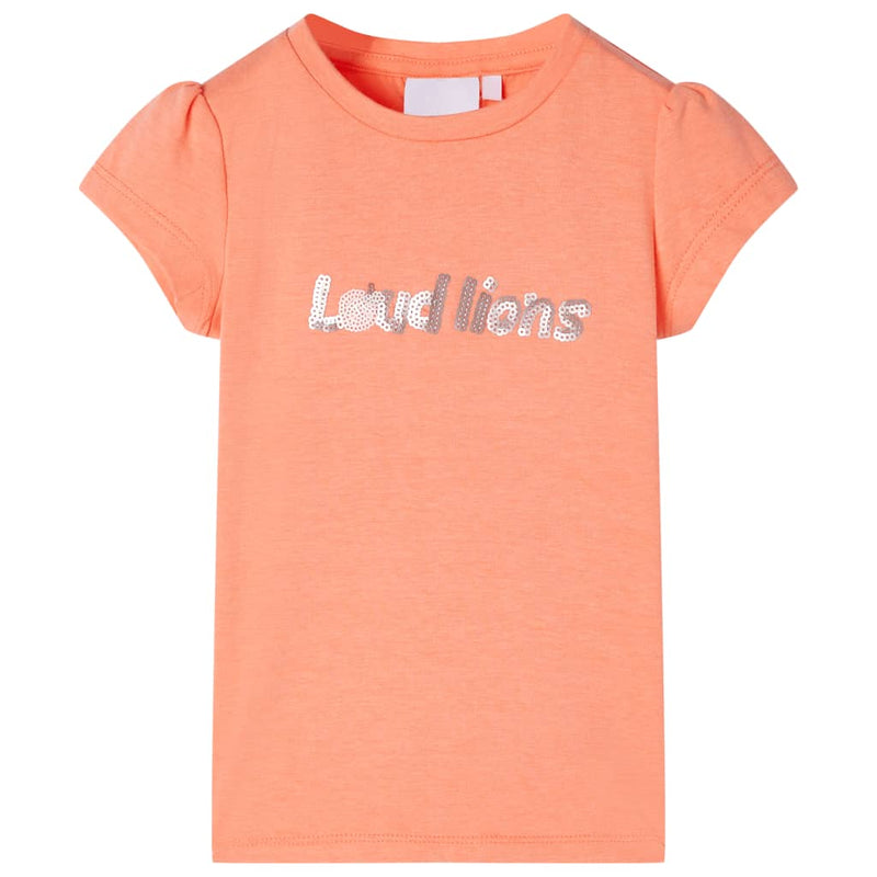 Load image into Gallery viewer, VidaXL Kindershirt met kapmouwen 116 neonoranje
