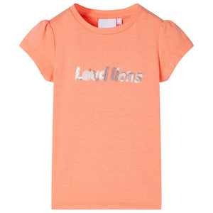 VidaXL Kindershirt met kapmouwen 140 neonoranje