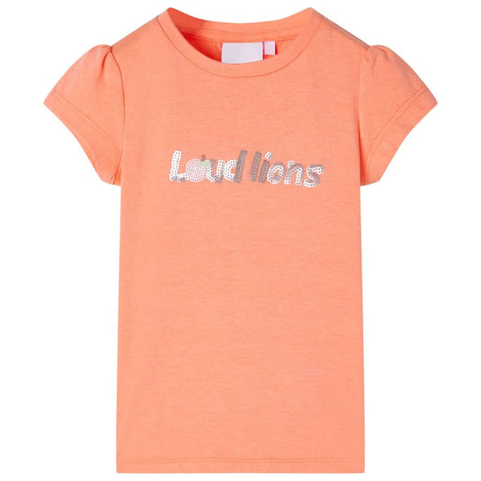 VidaXL Kindershirt met kapmouwen 140 neonoranje
