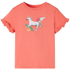 VidaXL Kindershirt met korte mouwen 92 koraalkleurig