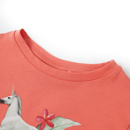VidaXL Kindershirt met korte mouwen 92 koraalkleurig