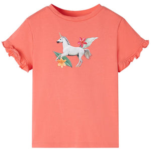 Vidaxl kindershirt met korte mouwen 104 koraalkleurig
