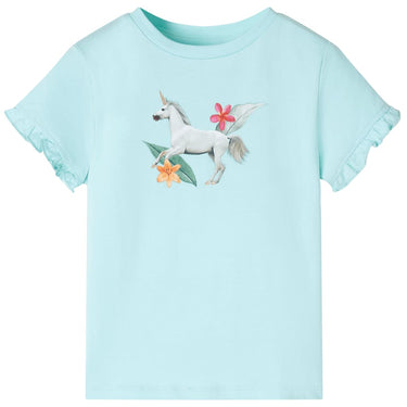 Vidaxl kindershirt met korte mouwen 104 lichtzeeblauw
