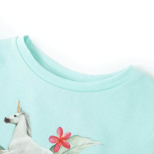 Vidaxl kindershirt met korte mouwen 116 lichtzeeblauw