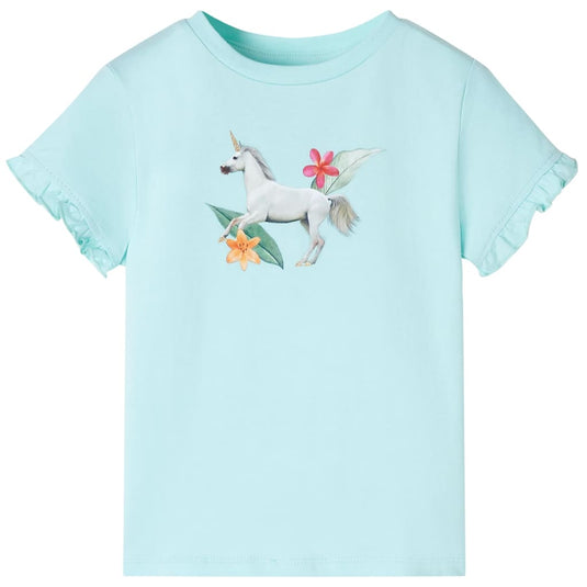 VidaXL Kindershirt met korte mouwen 140 lichtzeeblauw
