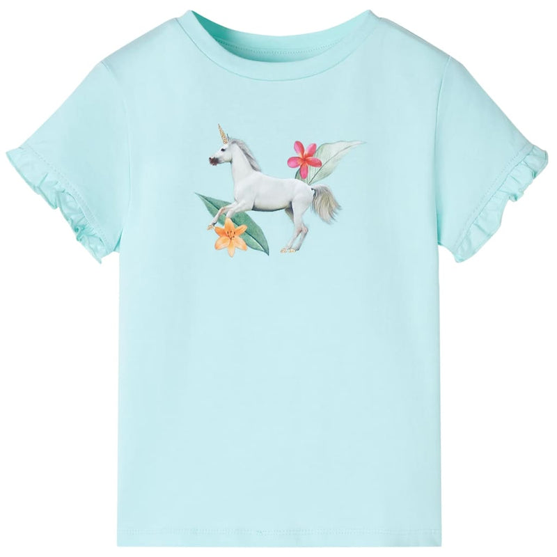 Load image into Gallery viewer, VidaXL Kindershirt met korte mouwen 140 lichtzeeblauw
