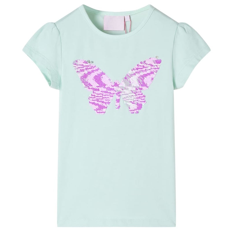 Load image into Gallery viewer, VidaXL Kindershirt met kapmouwen 128 lichtmintkleur
