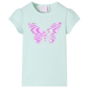 Vidaxl kindershirt met kapmouwen 140 lichtmintkleur