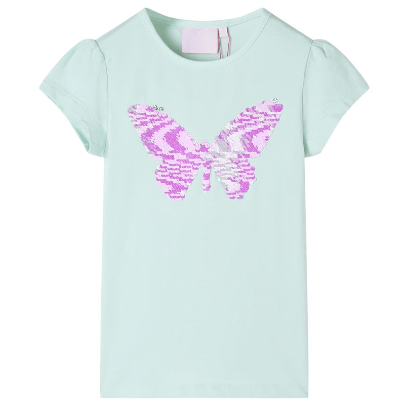 Chargez l'image dans la visionneuse de la galerie, Vidaxl kindershirt met kapmouwen 140 lichtmintkleur
