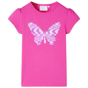 Vidaxl kindershirt met kapmouwen 116 donkerroze