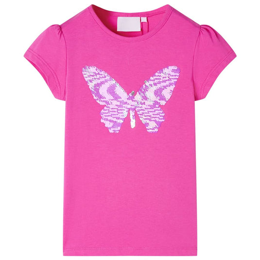 Vidaxl kindershirt met kapmouwen 140 donkerroze