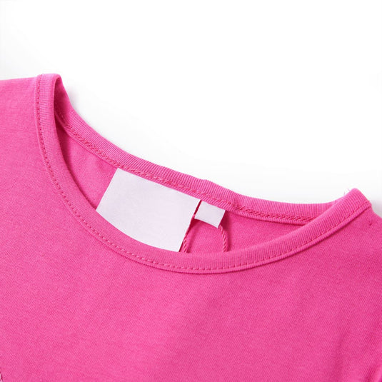 Vidaxl kindershirt met kapmouwen 140 donkerroze