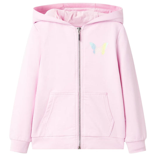 Vidaxl kindervest met capuchon 104 lichtroze