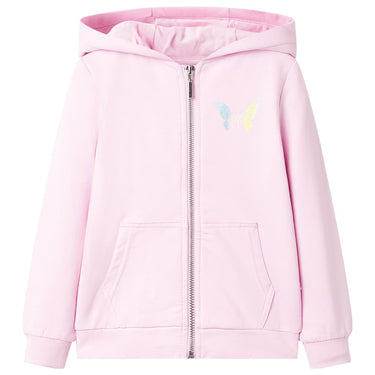 Vidaxl kindervest met capuchon 116 lichtroze