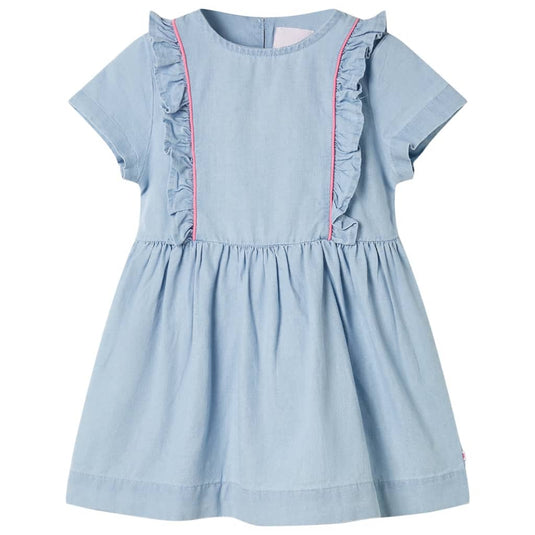 Vidaxl kinderjurk met ruches 92 zachtblauw