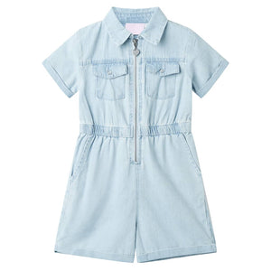 Vidaxl kinderonesie met korte mouwen 116 zachtblauw