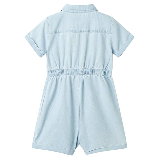 Vidaxl kinderonesie met korte mouwen 116 zachtblauw