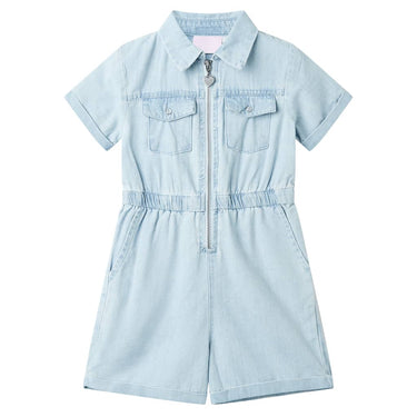 Vidaxl kinderonesie met korte mouwen 128 zachtblauw