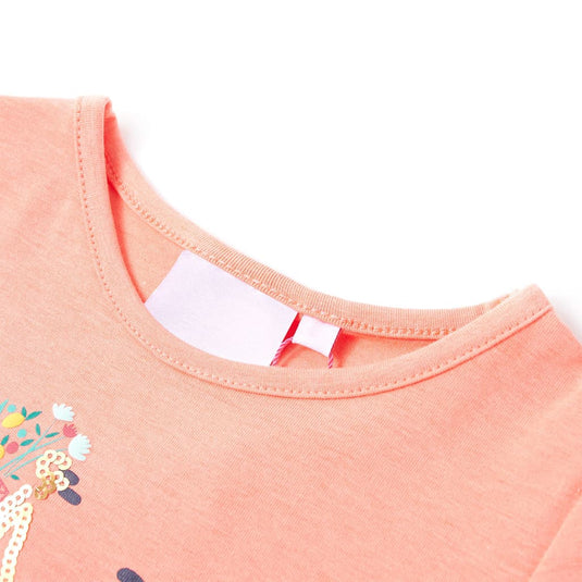 Vidaxl kindershirt 128 neonkoraalkleurig