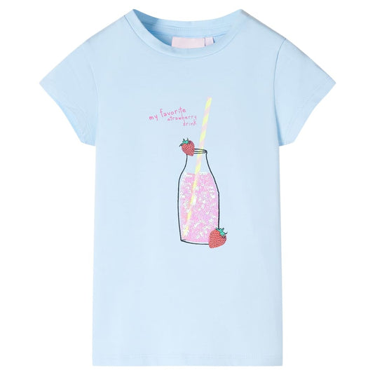 VidaXL Kindershirt 140 zachtblauw