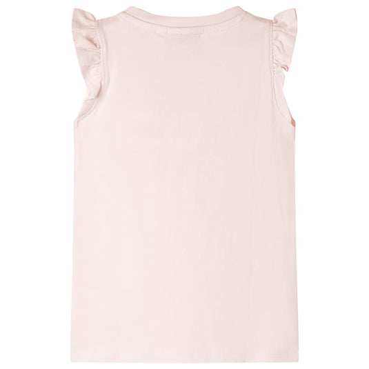 VidaXL Kindershirt met ruches aan de mouwen 140 zachtroze