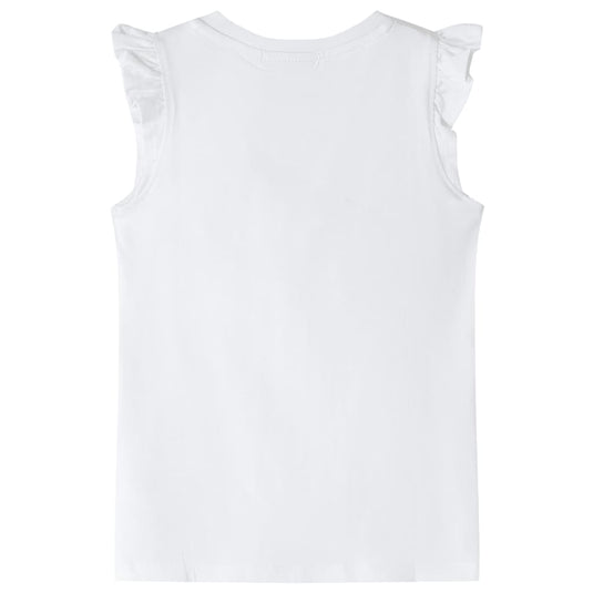 VidaXL Kindershirt met ruches aan de mouwen 104 ecru