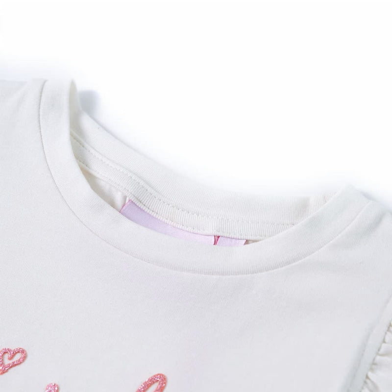 Load image into Gallery viewer, VidaXL Kindershirt met ruches aan de mouwen 104 ecru
