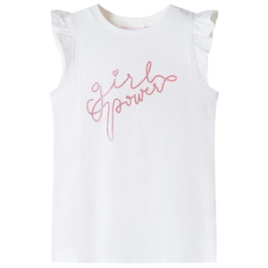 Vidaxl kindershirt met ruches aan de mouwen 140 ecru