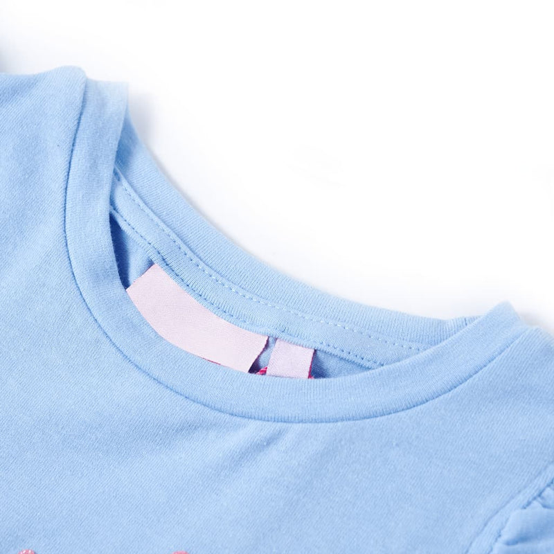 Chargez l'image dans la visionneuse de la galerie, Vidaxl kindershirt met ruches aan de mouwen 128 lichtblauw
