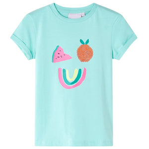 Vidaxl kindershirt 128 lichtmint