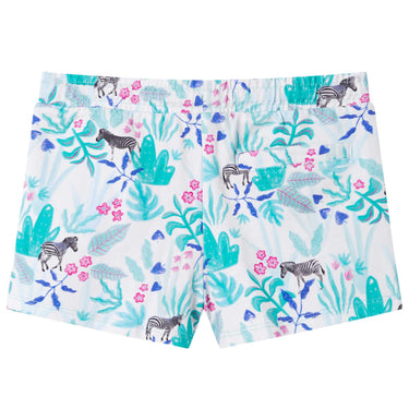 Vidaxl kindershorts met trekkoord 140 ecru en donkermint