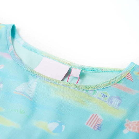 Vidaxl kinderjurk 104 lichtzeeblauw