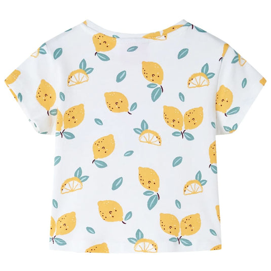 Vidaxl kindershirt met knoop in de zoom 116 ecru
