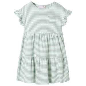 Vidaxl kinderjurk met ruches aan de mouwen 104 mintkleurig