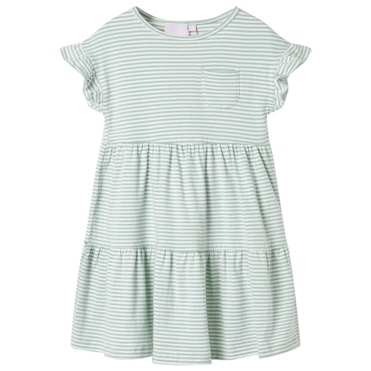 Vidaxl kinderjurk met ruches aan de mouwen 104 mintkleurig