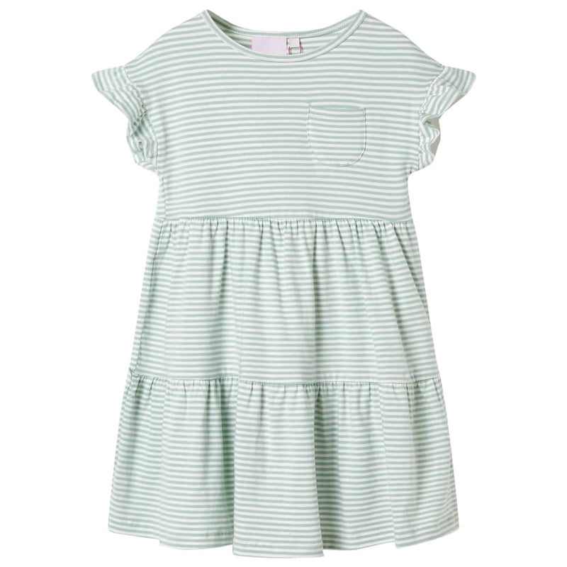 ギャラリービューアに画像をロードする, Vidaxl kinderjurk met ruches aan de mouwen 116 mintkleurig
