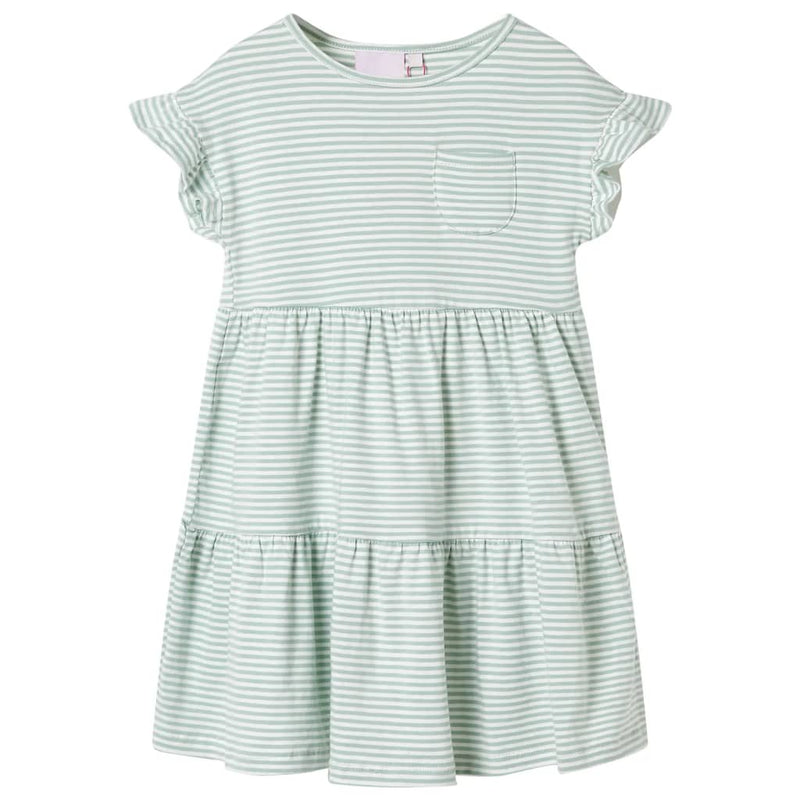 ギャラリービューアに画像をロードする, Vidaxl kinderjurk met ruches aan de mouwen 140 mintkleurig

