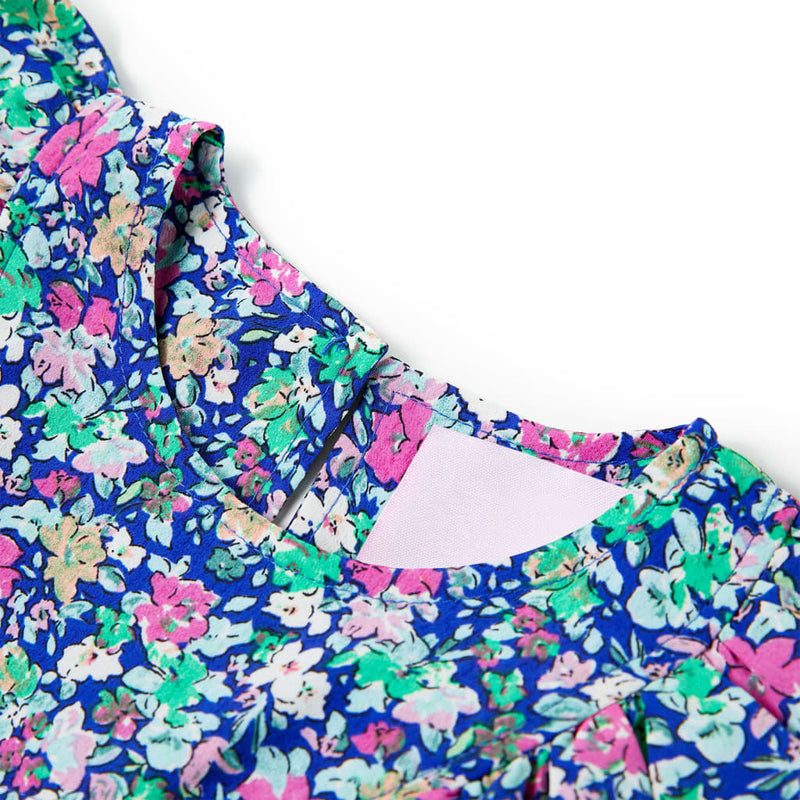 Load image into Gallery viewer, VidaXL Kinderjurk met ruche mouwen 104 kobaltblauw
