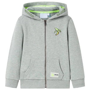 Vidaxl kindervest met capuchon en rits 116 gemêleerd lichtkaki
