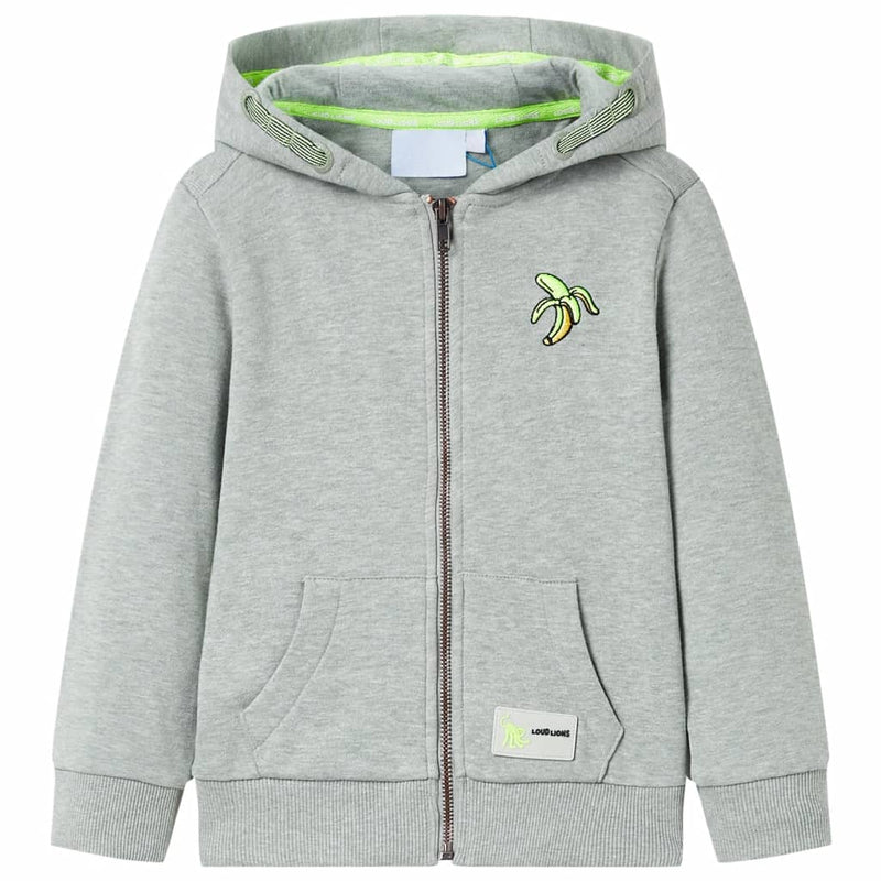 Load image into Gallery viewer, VidaXL Kindervest met capuchon en rits 140 gemêleerd lichtkaki
