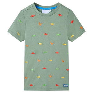 Vidaxl kindershirt met korte mouwen 140 kakikleurig