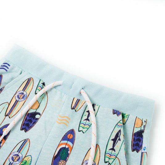 VidaXL Kindershorts met trekkoord 128 gemêleerd zachtblauw