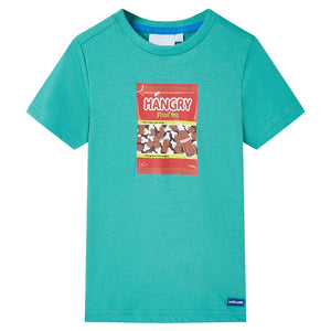 VidaXL Kindershirt met korte mouwen 104 donkermintkleurig