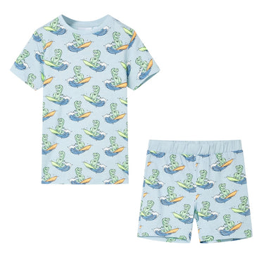 Vidaxl kinderpyjama met korte mouwen 104 lichtblauw