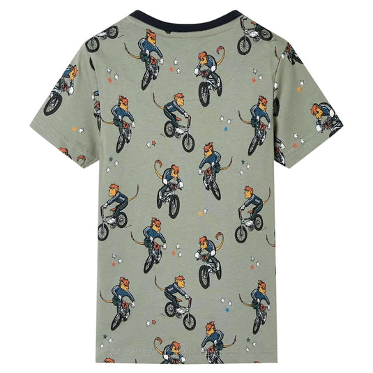 Vidaxl kinderpyjama met korte mouwen 116 lichtkaki