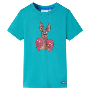 Vidaxl kindershirt met korte mouwen 128 donkermintkleurig