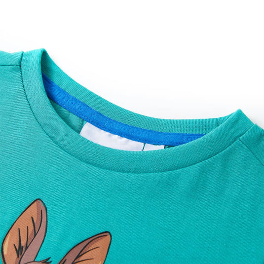 Vidaxl kindershirt met korte mouwen 128 donkermintkleurig