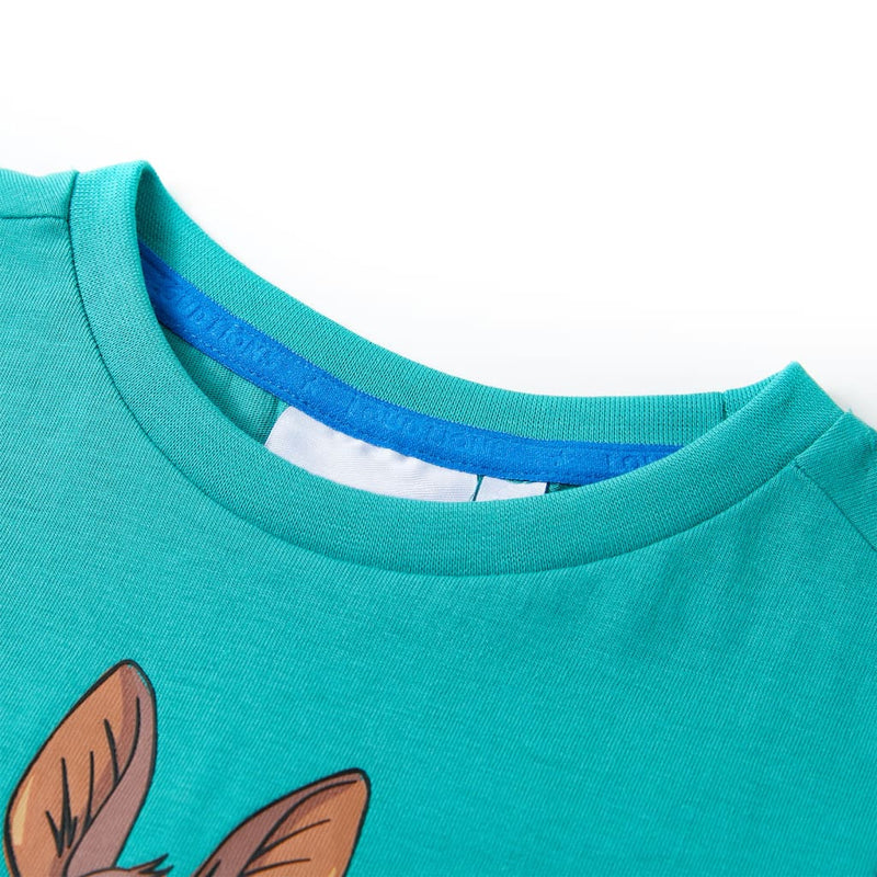 Load image into Gallery viewer, Vidaxl kindershirt met korte mouwen 128 donkermintkleurig

